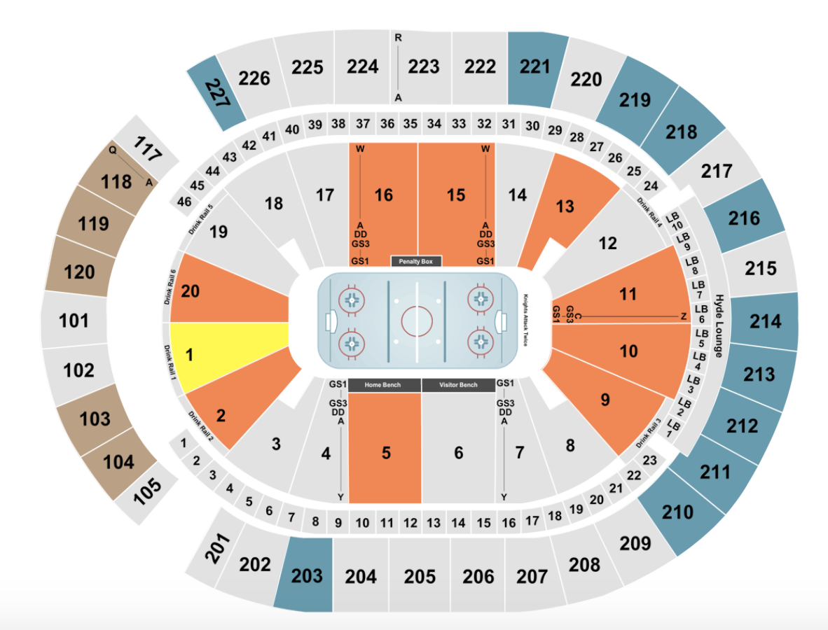 T Mobile Arena Seating Chart Section Row Seat Number Info